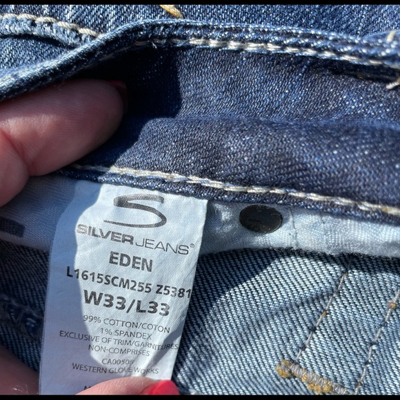 Excellent Cond. Silver Eden Bootcut Jeans 33/33 - Picture 4 of 5
